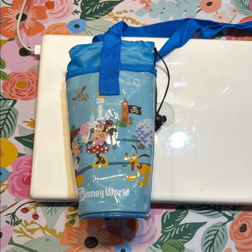 Disney Blue Party Bottle Holder with Characters and Strap